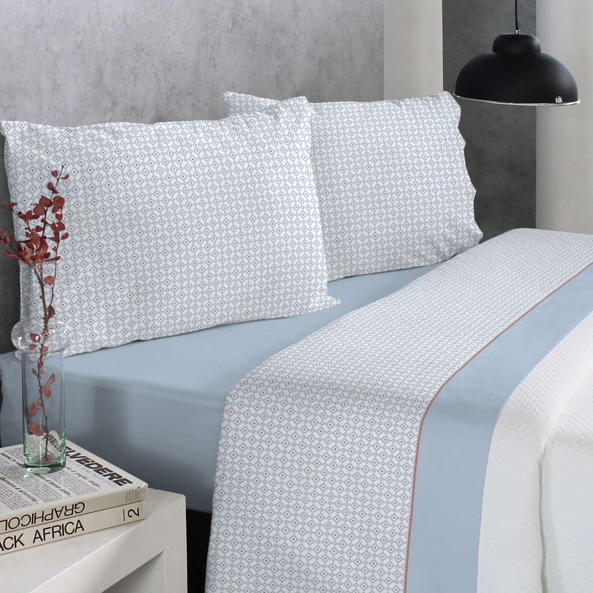 Juego de Cama de Franela 3 piezas Flynn Azul