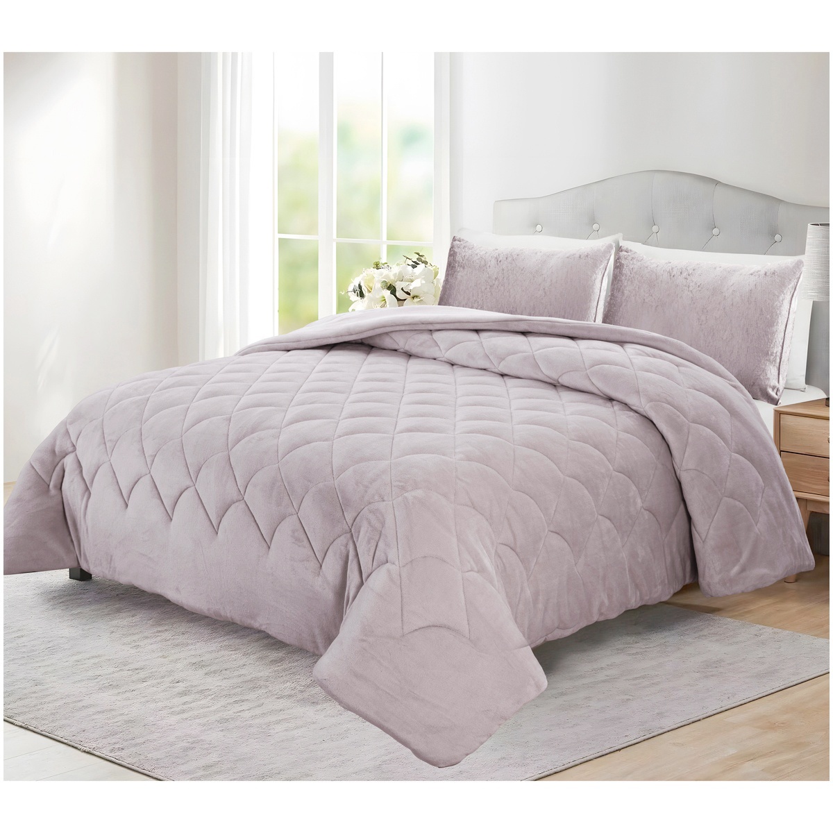 Comforter Sherpa Lahar Rosa Pálido